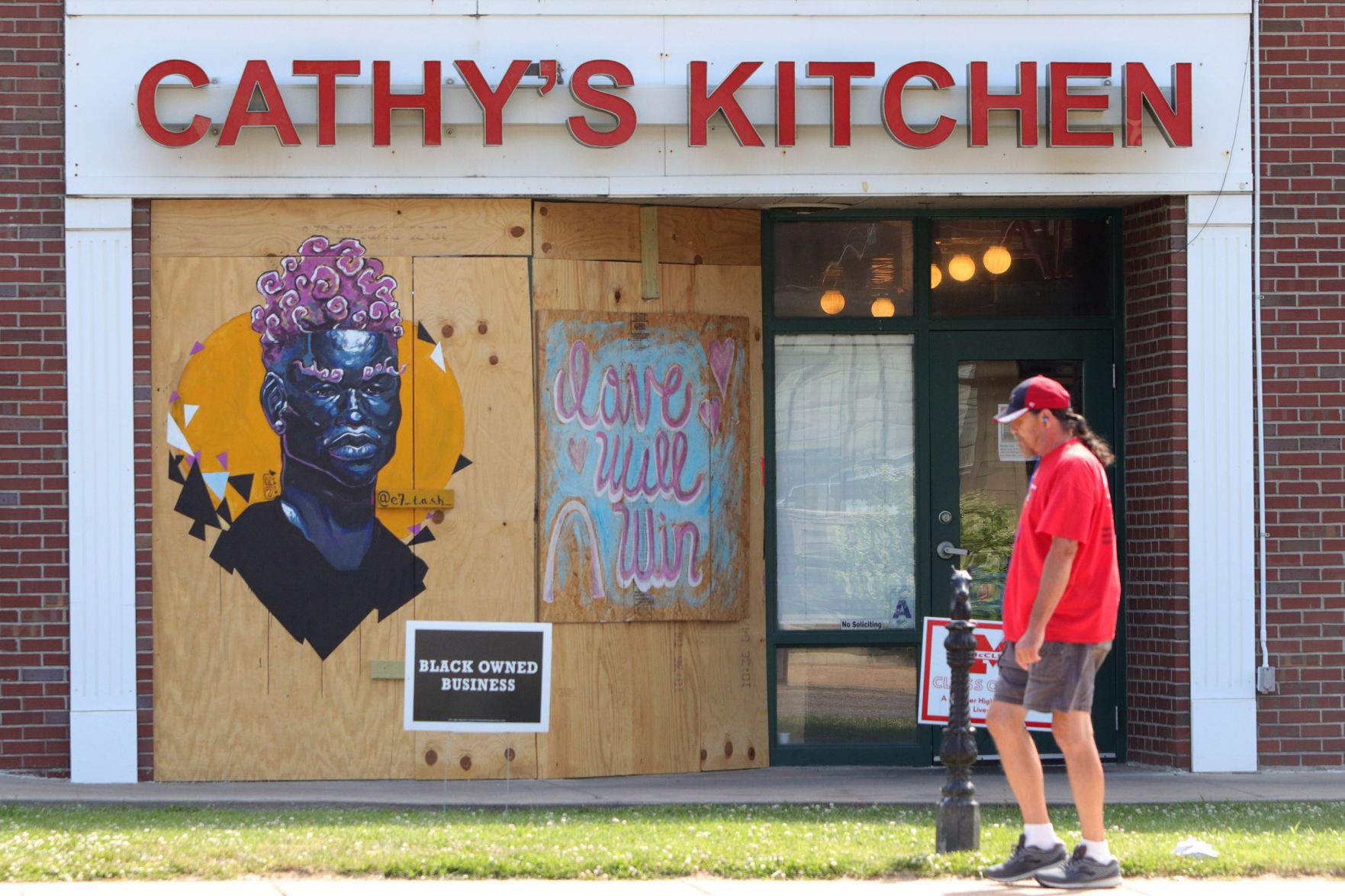 Black Lives Matter painted boards